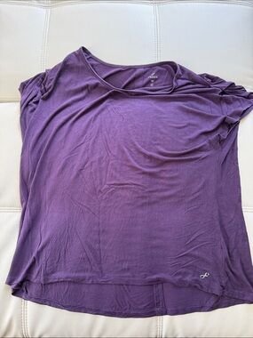 Freely Purple Short Sleeve Draped Tee